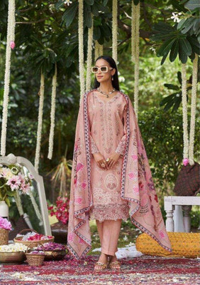 jihan Cotton Linen Embroidered Salwar Suit Material