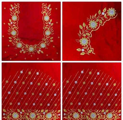 SIDDHI TRENDZ Art Silk Embroidered Blouse Material