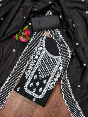 NEGRONISTAR Cotton Silk Embroidered Salwar Suit Material