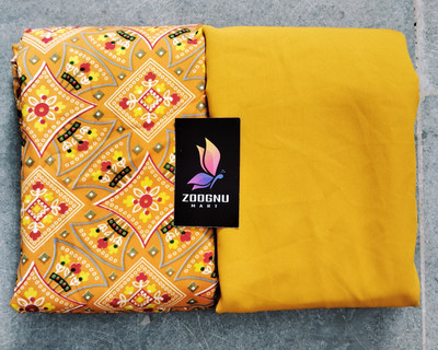 Zoognu Crepe Floral Print Kurta & Patiyala Material
