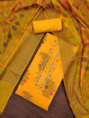 Tasrika Silk Blend Embellished Salwar Suit Material