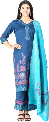Indo Essence Wool Solid Kurta & Palazzo Material