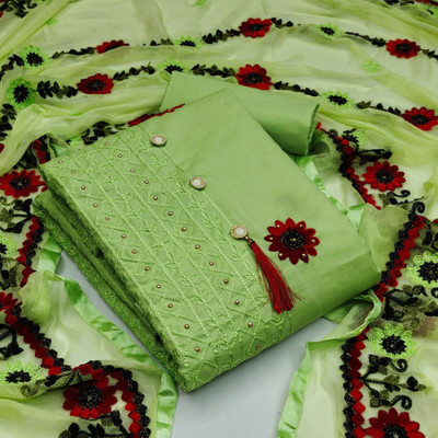 Zanzar Enterprise Pure Cotton Self Design Salwar Suit Material