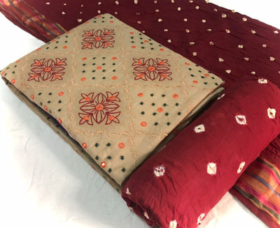 Drashti Creation Cotton Blend Embroidered Salwar Suit Material