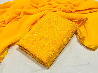MYRAADESIGNER Georgette Solid Salwar Suit Material