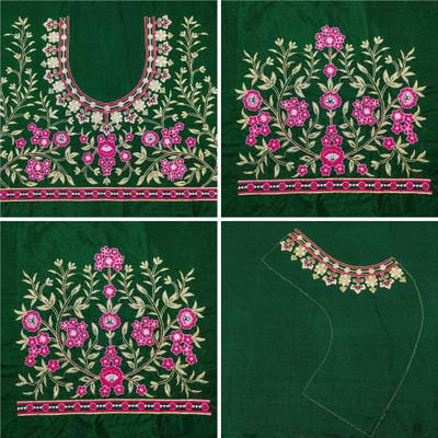 RAJVILASH Silk Blend Embroidered Blouse Material