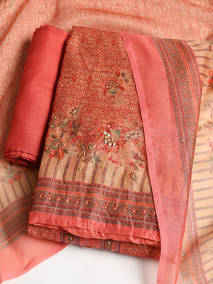 Meena Bazaar Chanderi Printed Salwar Suit Material