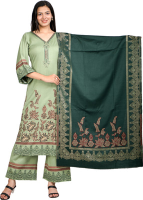 Indo Essence Wool Solid Kurta & Palazzo Material