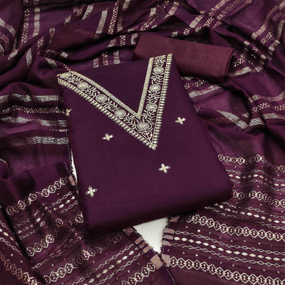 Peachmode Viscose Rayon Embroidered Salwar Suit Material