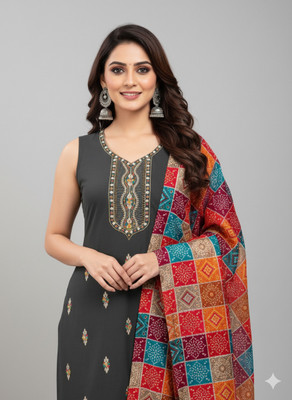 GFASHION Cotton Blend Embroidered Salwar Suit Material