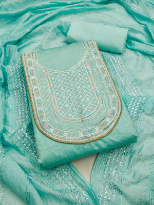 Divastri Silk Blend Embroidered Salwar Suit Material