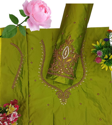 SM FASHION Silk Blend Embroidered Blouse Material
