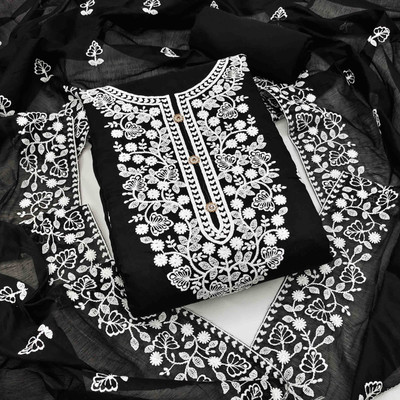 Tasrika Cotton Blend Embroidered Salwar Suit Material