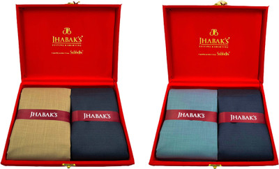 JHABAK'S Cotton Blend Solid Shirt & Trouser Fabric