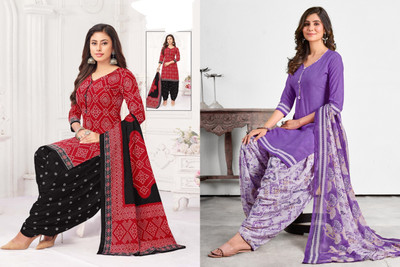 SIMPLYETHNIC Crepe Printed Salwar Suit Material