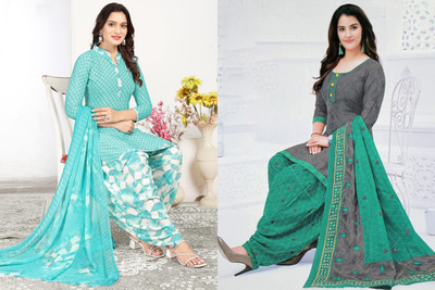 SIMPLYETHNIC Crepe Printed Salwar Suit Material