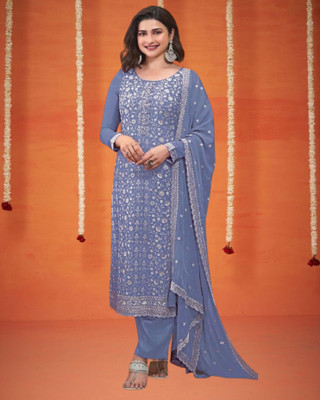 Dealbazaars Corporation Silk Blend Embroidered, Embellished, Self Design Salwar Suit Material