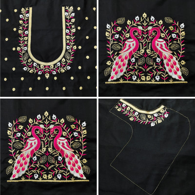 RAJVILASH Cotton Silk Embroidered Blouse Material