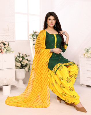 THIRA Crepe Chevron/Zig Zag Salwar Suit Material