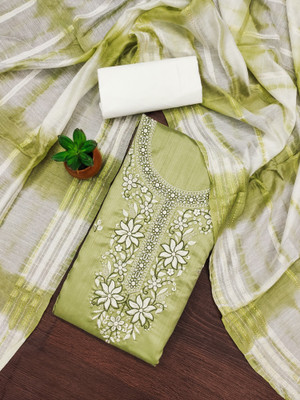 HouseOfCommon Cotton Blend Embroidered Salwar Suit Material