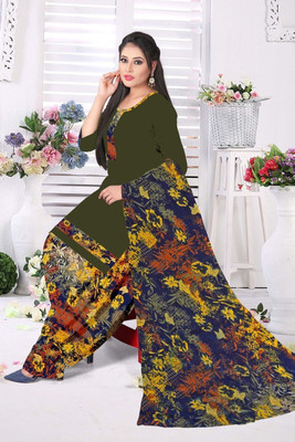 NITYATRENDZ Crepe Printed Gown/Anarkali Kurta & Bottom Material