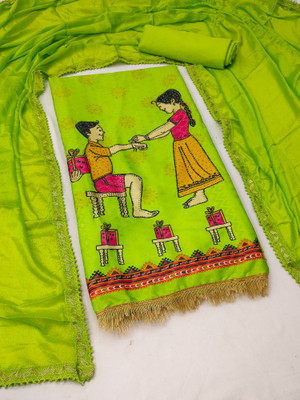 sdd Crepe Solid, Printed, Self Design Salwar Suit Material