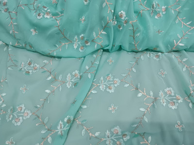 Divine Trends Georgette Embellished Multipurpose Running Fabric