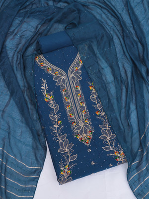 krupa fashion Cotton Silk Embroidered Salwar Suit Material