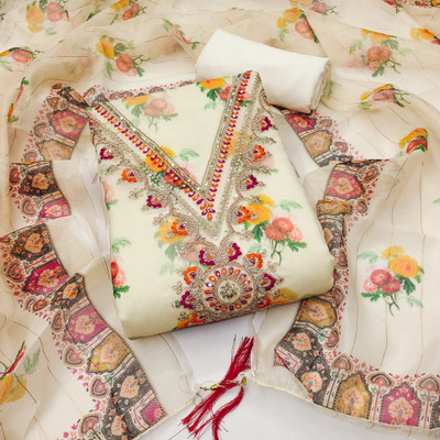 Divastri Modal Embroidered, Floral Print Salwar Suit Material