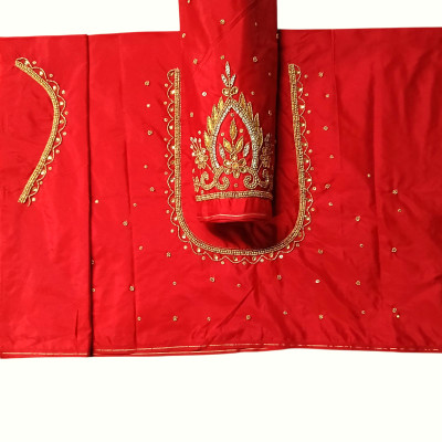 THE ZIVAA Art Silk Embroidered, Self Design Blouse Material