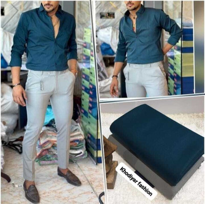 khodiyarfshion Polycotton Colorblock Shirt & Trouser Fabric