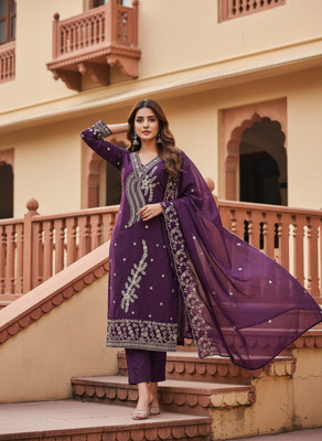 TNT Cotton Blend Embroidered Salwar Suit Material