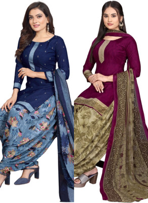 Threads Cotton Blend Printed Salwar Suit Material