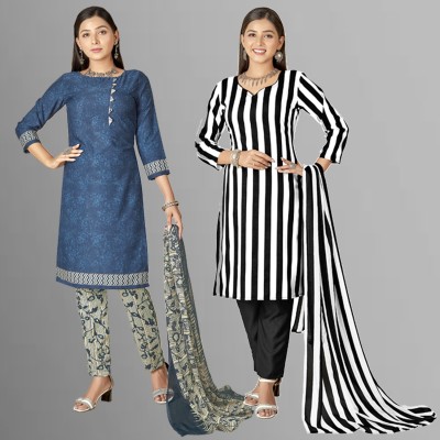 Anand Crepe Striped Salwar Suit Material