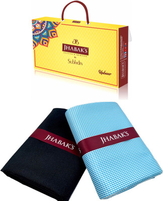 JHABAK'S Polyester Solid, Checkered Shirt & Trouser Fabric
