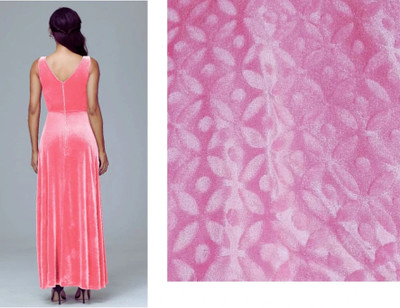 Bkc Velvet Floral Print Multipurpose Running Fabric
