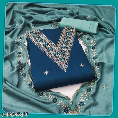 Hidhasha Cotton Silk Embellished Salwar Suit Material