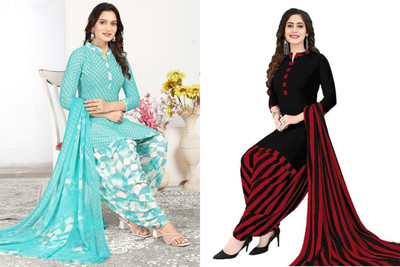 laxmi creation Crepe Printed, Striped Salwar Suit Material
