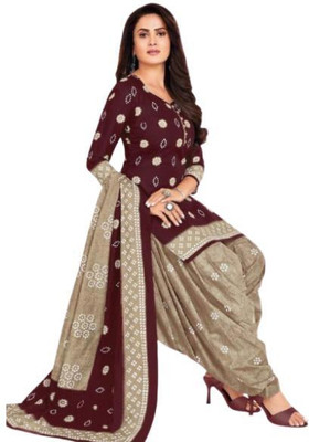 EverEthnic Cotton Blend Self Design Salwar Suit Material
