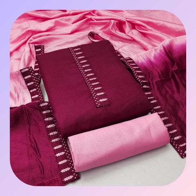 VRBOTICS Pure Cotton Embroidered Salwar Suit Material