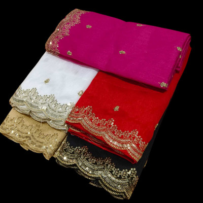 Amavii Silk Blend Embellished, Printed Blouse Material
