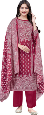 DRAVINAM Trends Wool Printed Salwar Suit Material