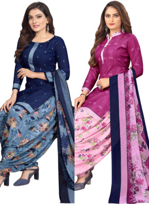 Threads Cotton Blend Printed Salwar Suit Material