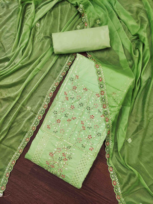 Divastri Cotton Silk Embroidered Salwar Suit Material