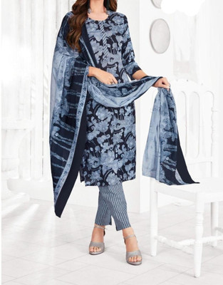 Om Enterprise Crepe Printed Kurta & Patiyala Material