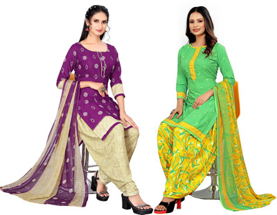 KISSAH Crepe Printed Salwar Suit Material