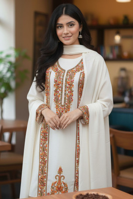 REET MAHAL Wool Embroidered Salwar Suit Material
