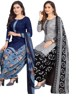 Threads Cotton Blend Printed Salwar Suit Material