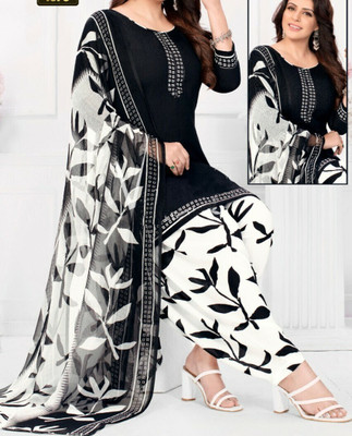 S Creation Crepe Printed Salwar Suit Material