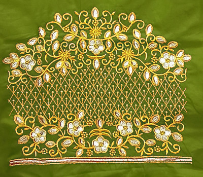 TRISHULFASHION Art Silk Embroidered Blouse Material